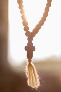 Wooden rosary with cross